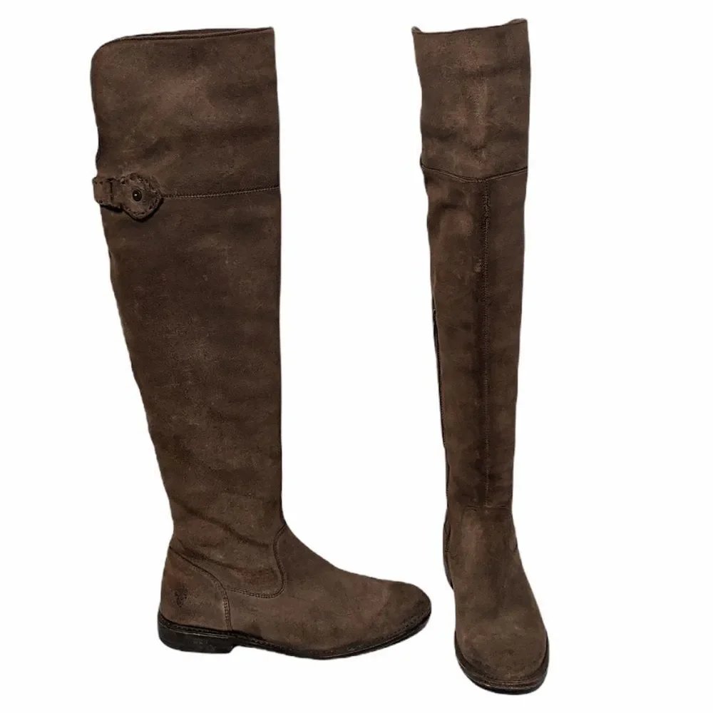 FRYE Shirley Over the Knee Leather Boots 6